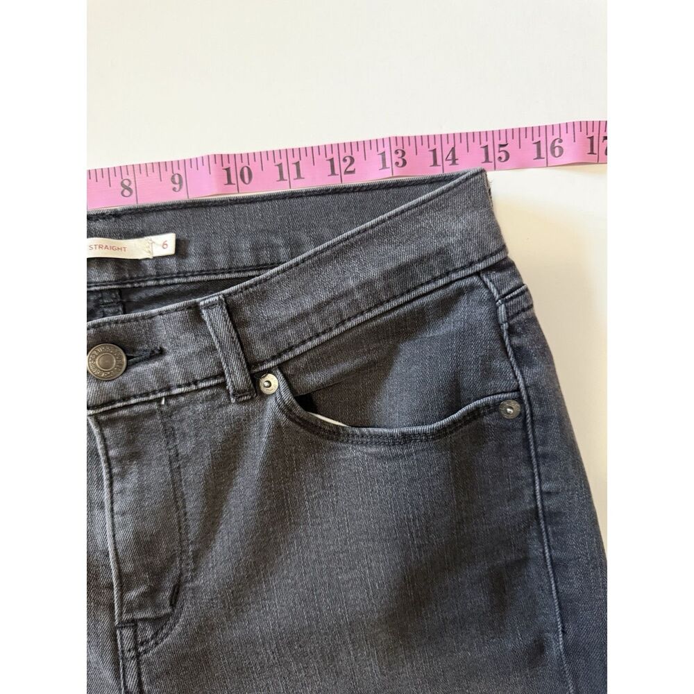 Levi's Classic Straight Jeans Charcoal Black Gray Stretch Denim High Rise 28/6 - Picture 9 of 15